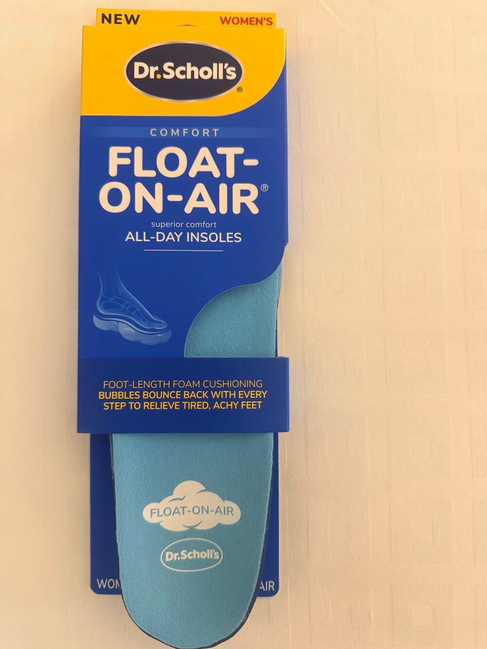 NWT Dr. Scholl's Float-On-Air Women's Insoles, Size 6-10 All-Day Comfort